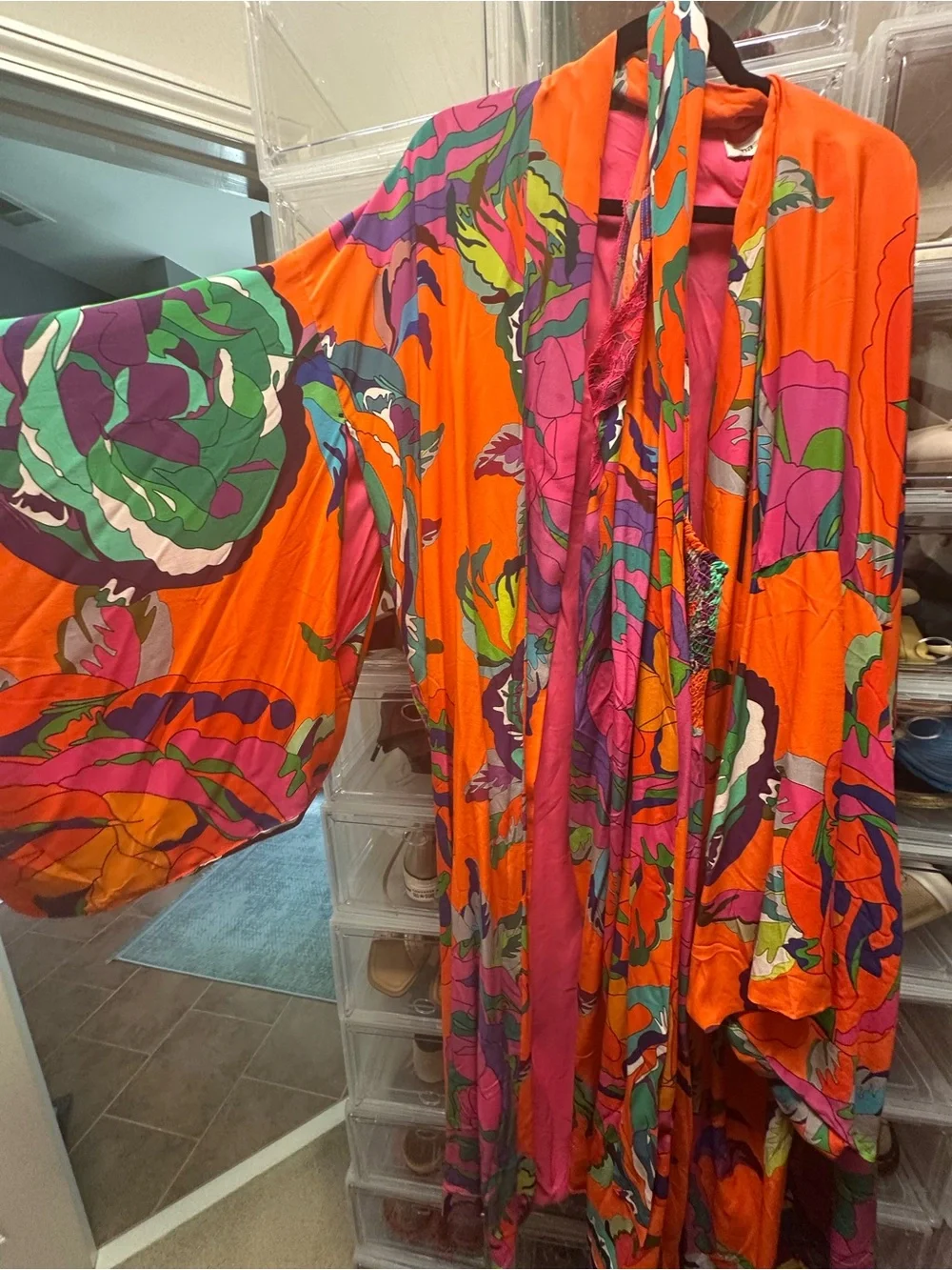 Anna Scholz Orange/Pink Kimono robe and gown